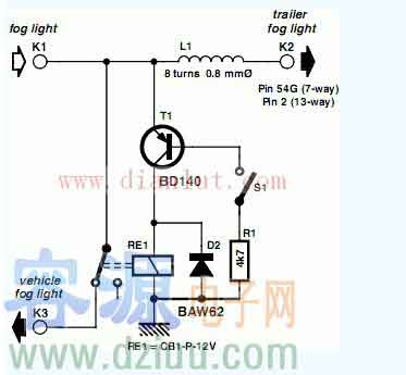 關于霧燈開關的<a href=http://www.mnu8.com/dianlutu/ target=_blank class=infotextkey>電路圖</a>