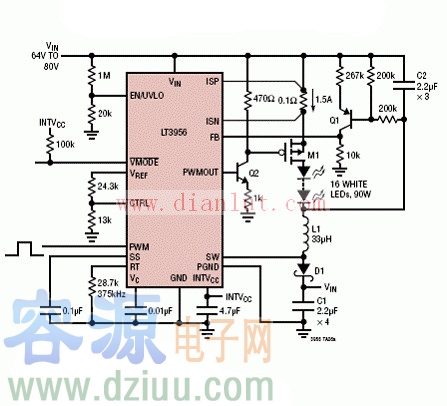 基于LT3956的驅(qū)動電路