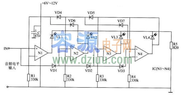 LM324運放制作電平指示器