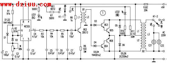 應用NE555制作家用逆變器電路圖